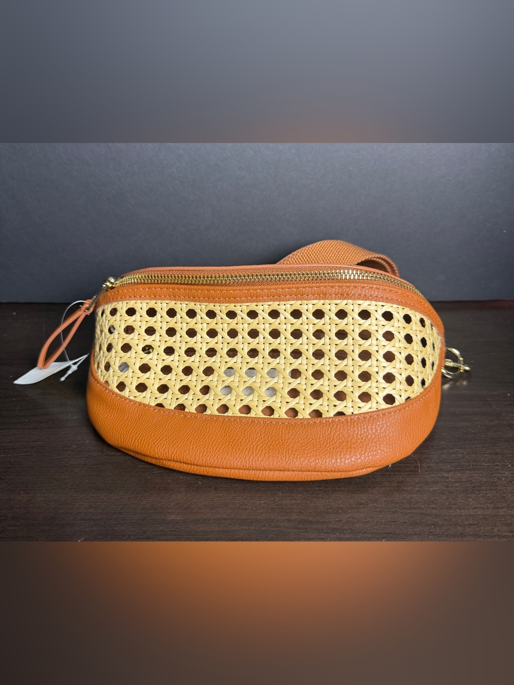 Universal Thread Tan and Natural Woven Crossbody Belt Bag - Picture 2 of 3